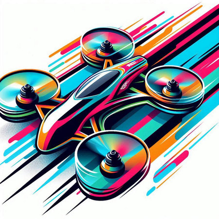 abstract colorful background with air hockey skates, vector illustration.のイラスト素材