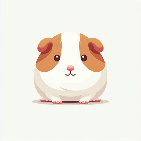 Cute guinea pig vector illustration. Cute cartoon guinea pig.のイラスト素材