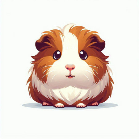 Illustration of cute guinea pig isolated on a white background.のイラスト素材
