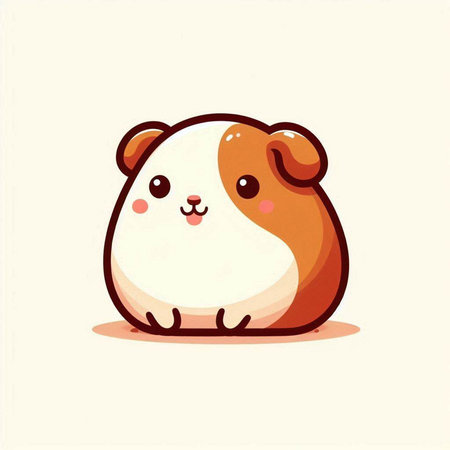 Cute guinea pig cartoon vector illustration. Cute guinea pig icon.のイラスト素材