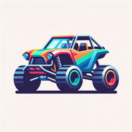 Vector illustration of a racing car in the style of pop art.のイラスト素材