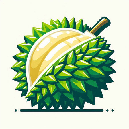 Vector illustration of durian. Isolated on a white background.のイラスト素材
