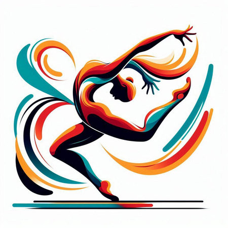 Gymnast woman. Colorful vector illustration for your designのイラスト素材