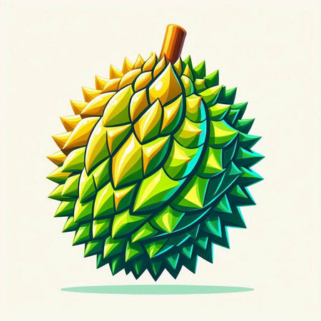 Illustration of a durian on a light background. Vector illustrationのイラスト素材