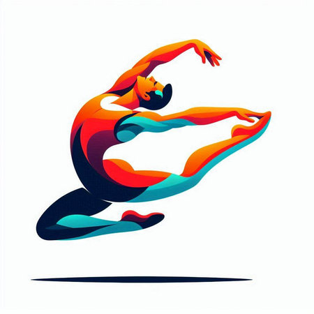 Ballet dancer jumping on white background. Vector illustration for your designのイラスト素材