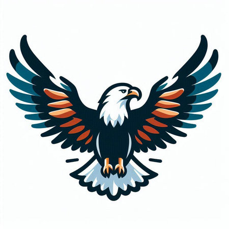 eagle with wings on a white background, vector illustration eps 10