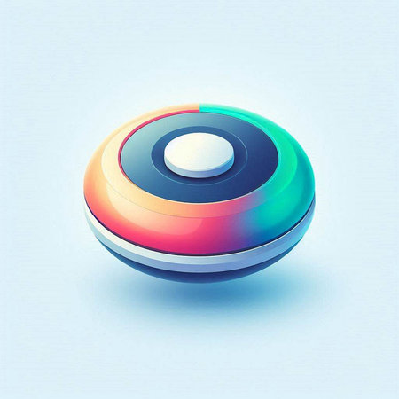 Colorful 3d sphere on blue background. Vector Illustration.のイラスト素材