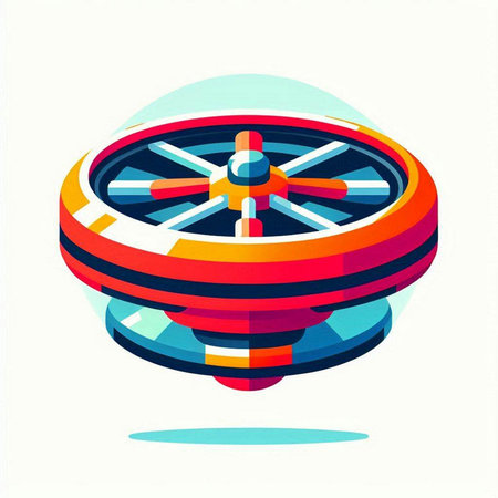 Roulette wheel icon on white background. 3d vector illustration.