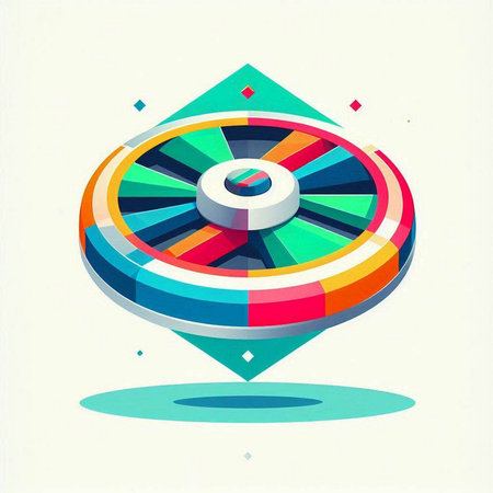Colorful spinning wheel on white background. Vector illustration. Eps 10のイラスト素材