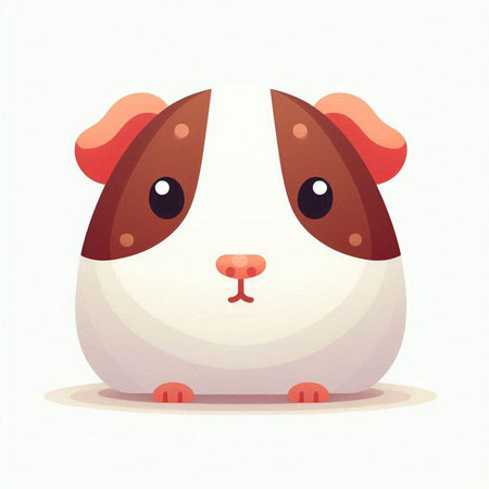 Cute cartoon guinea pig. Vector illustration of a guinea pig.のイラスト素材
