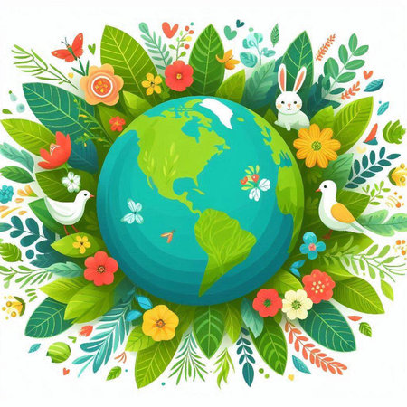 Earth day vector illustration. Save the planet concept. Vector illustration.のイラスト素材