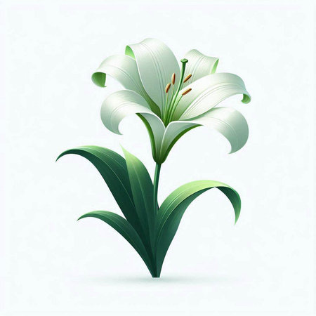 Lily flower on a white background. Vector illustration for your designのイラスト素材