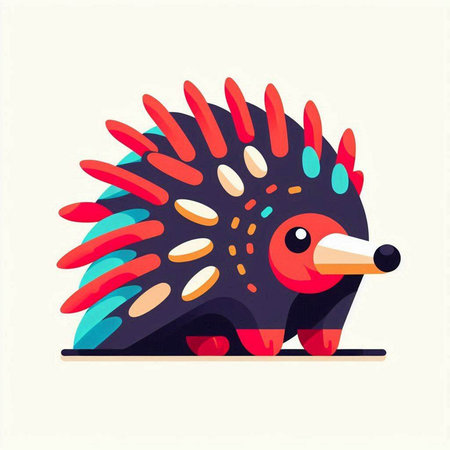 Cute hedgehog in cartoon style. Colorful vector illustration.のイラスト素材
