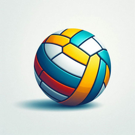 Volleyball ball on a white background. 3D illustration.のイラスト素材