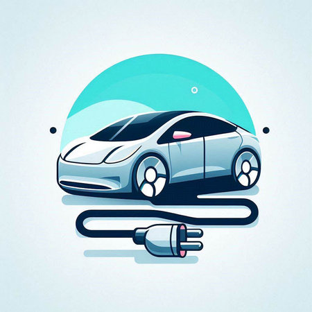 Electric car icon. Electric vehicle concept. Vector illustration. Eps 10のイラスト素材