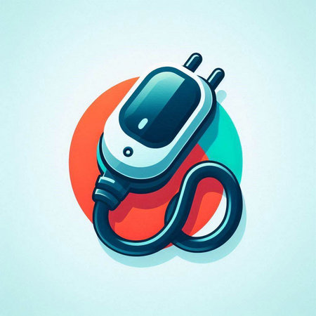 Electronic car charger icon. 3D rendering. 3D illustration.のイラスト素材