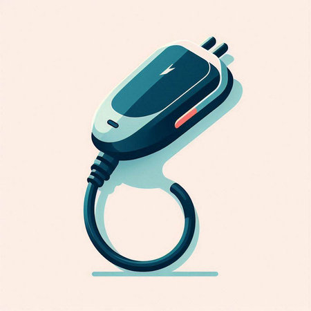 Car charger icon on a light background. Vector illustration. Eps 10.