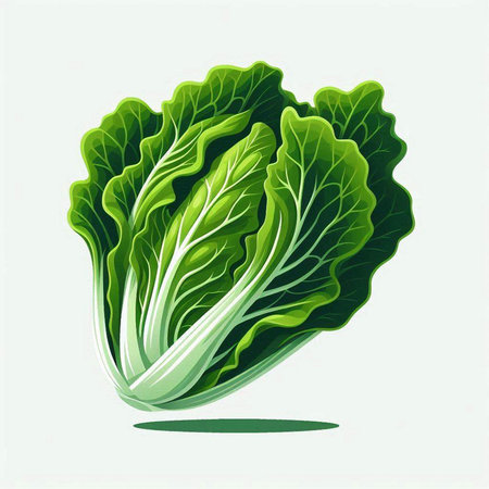 Vector illustration of fresh green chinese cabbage isolated on white background.のイラスト素材