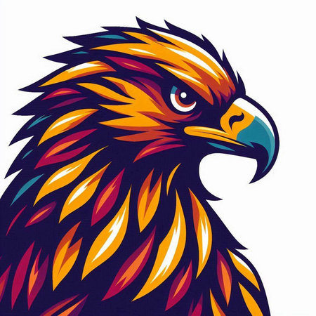 Eagle head on a white background, vector illustration, eps 10のイラスト素材