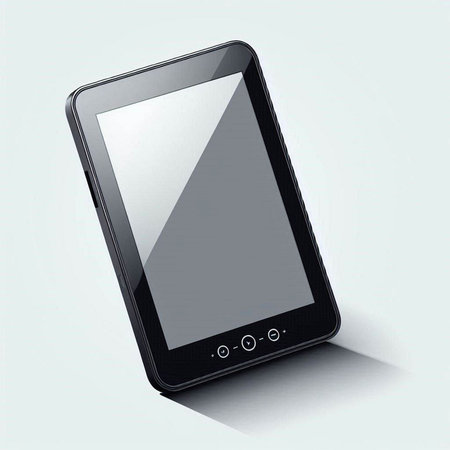 Realistic black smartphone isolated on a white background. Vector illustration.のイラスト素材