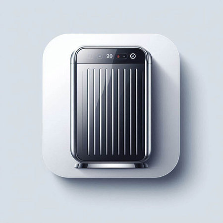 Air conditioner isolated on grey background. 3d illustration. Eps 10.のイラスト素材