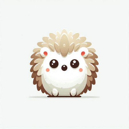 Cute hedgehog isolated on a white background. Vector illustration.のイラスト素材