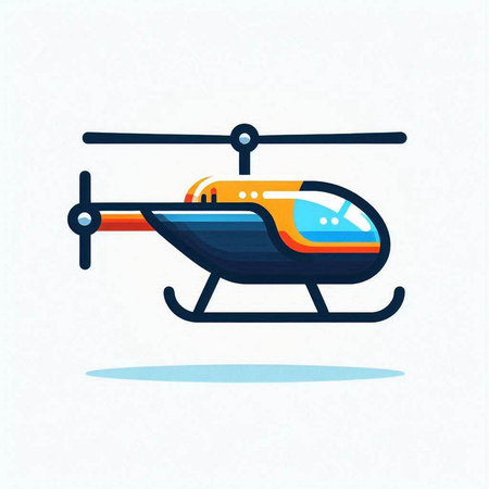 Helicopter icon in flat style. Vector illustration for web design.のイラスト素材