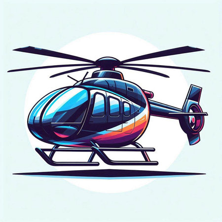 Helicopter vector illustration, isolated on white background. Vector illustration.のイラスト素材