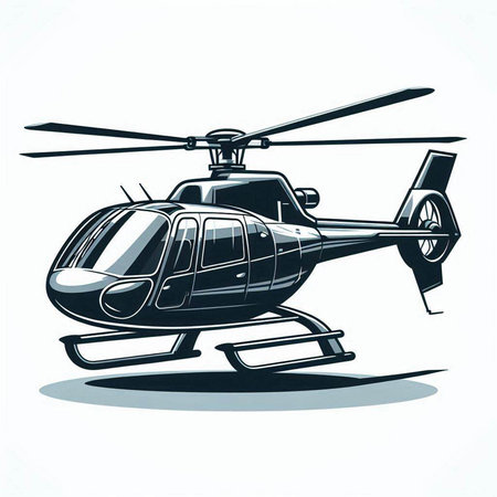 Helicopter vector illustration isolated on white background. Hand drawn helicopter.のイラスト素材