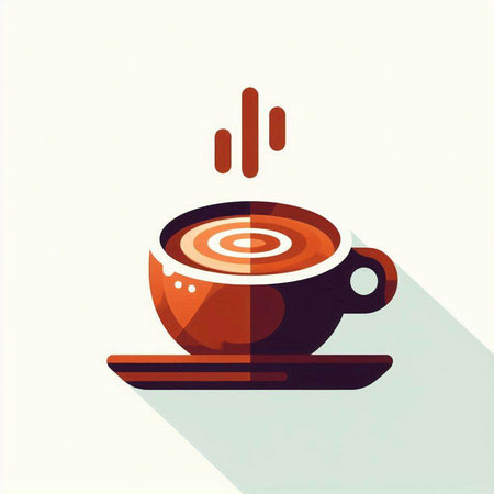 Coffee cup and saucer. Vector illustration in flat styleのイラスト素材