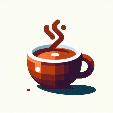 Coffee cup with saucer and steam. Vector illustration.のイラスト素材