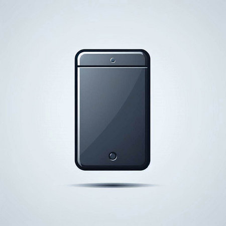 Mobile phone with blank screen on gray background. Vector illustration. Eps 10.のイラスト素材