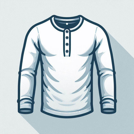 Men's long sleeve t-shirt with long shadow. Vector illustration.のイラスト素材