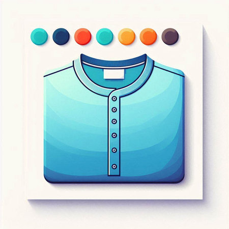 Shirt icon with colorful buttons on white background. Vector illustration.のイラスト素材
