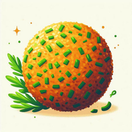 Illustration of an orange with green leaves on a white background.のイラスト素材