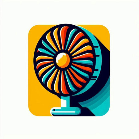 electric fan vector illustration on a white background. Electric fan icon.のイラスト素材