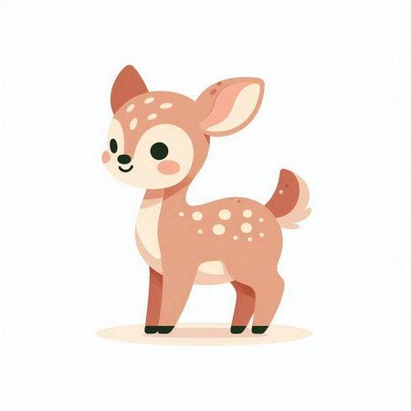 Cute cartoon deer. Vector illustration. Cute little deer.のイラスト素材