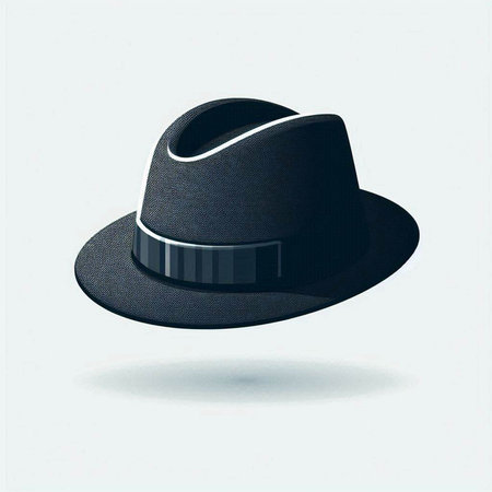 Black hat isolated on white background. Vector illustration. Eps 10.のイラスト素材