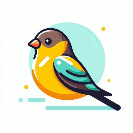 Bullfinch icon. Colorful vector illustration in flat style.のイラスト素材