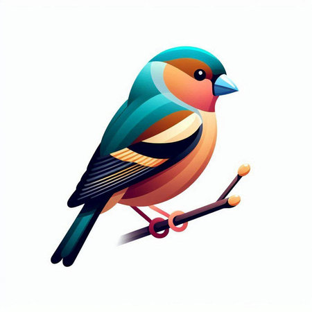 Bullfinch on a branch. Vector illustration of a bird.のイラスト素材