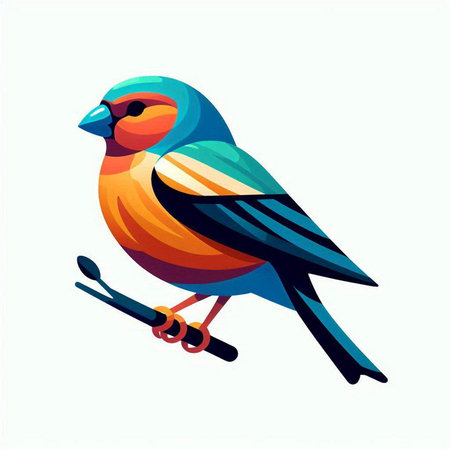 Vector illustration of bullfinch bird isolated on white background. Bird icon.のイラスト素材