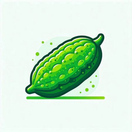 Bitter gourd vector illustration. Cucumber icon.のイラスト素材