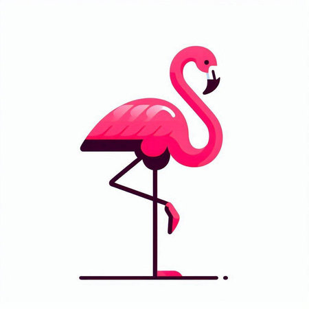 Flamingo vector illustration. Isolated flamingo on white background.のイラスト素材