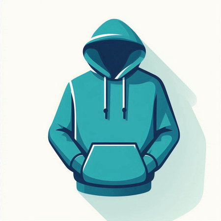 Illustration of a hooded sweatshirt on a white background.のイラスト素材