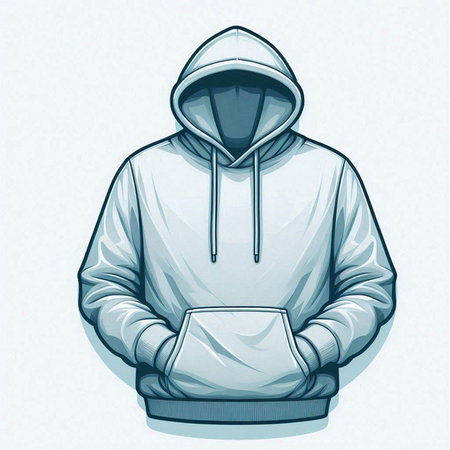 Vector illustration of a hooded sweatshirt on a white background.のイラスト素材