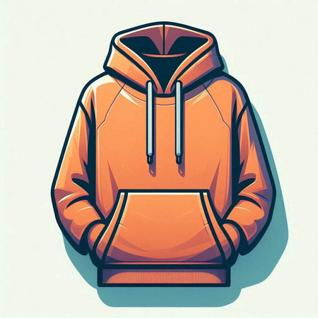 Hoodie in retro style. Vector illustration of a hoodieのイラスト素材