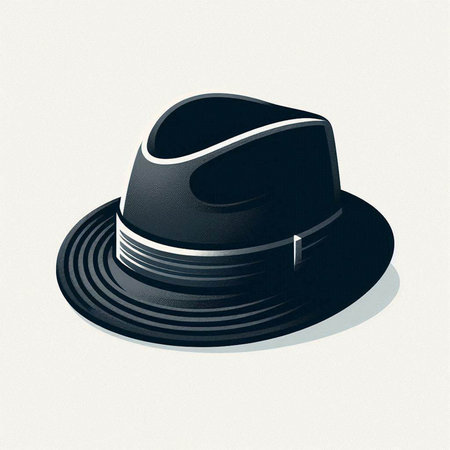 Black hat isolated on a white background. Vector illustration. Eps 10.のイラスト素材