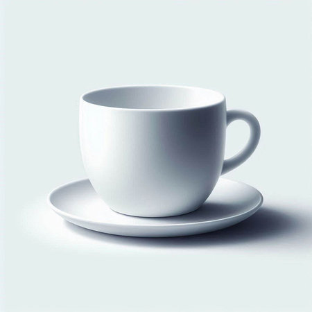 Coffee cup with saucer on white background. Vector illustration.のイラスト素材