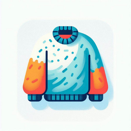 Knitted sweater. Vector illustration in cartoon style on a white background.のイラスト素材