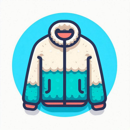 Winter jacket icon. Vector illustration in flat style. EPS 10.のイラスト素材